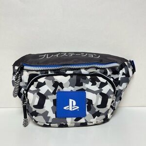Zara x Sony PlayStation Camouflage Belt Bag Fanny Pack Gray Blue Japanese Gray